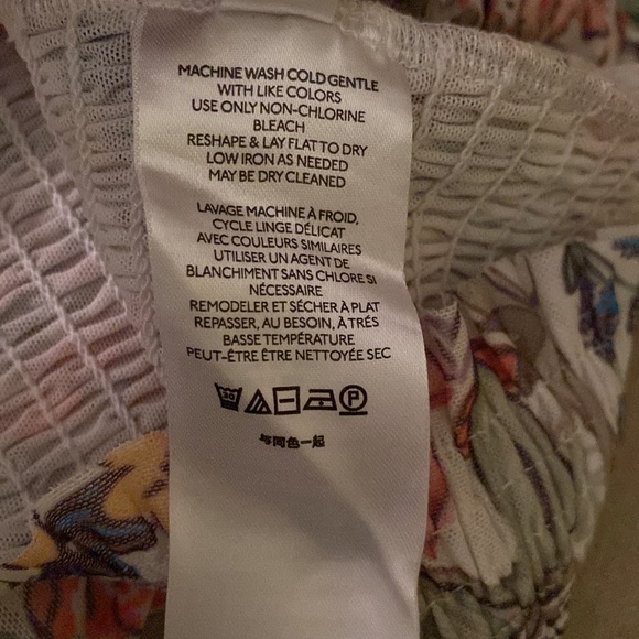 Anthropologie Aurelia Smocked Floral Puff Sleeve Cropped Crinkle Top - S - Picture 12 of 14